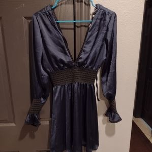 NWT Sexy Lantern Sleeve Low Cut Chiffon Dress/Blouse